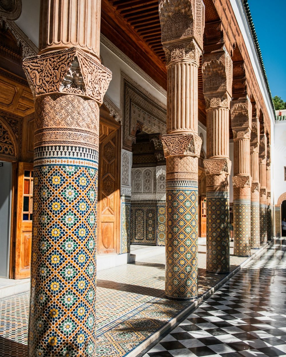Arched, tiled interior evoking the traditional Moroccan bath